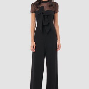 Crepe Bowfront Illusion Jumpsuit